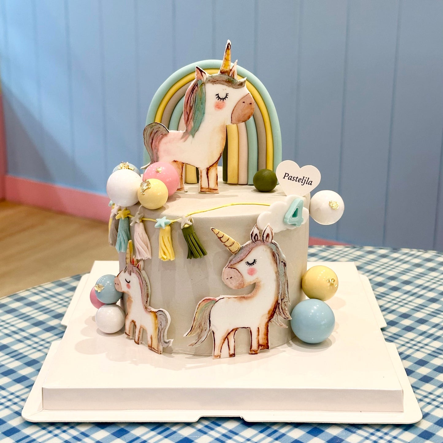 Handpainted fondant unicorn cake