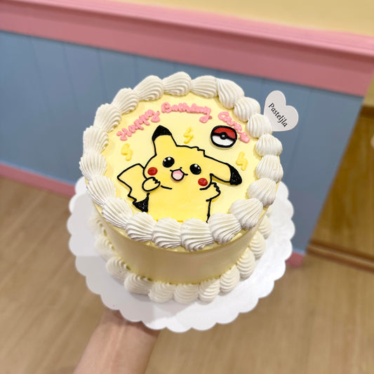 Hand Drawn Pikachu Cake