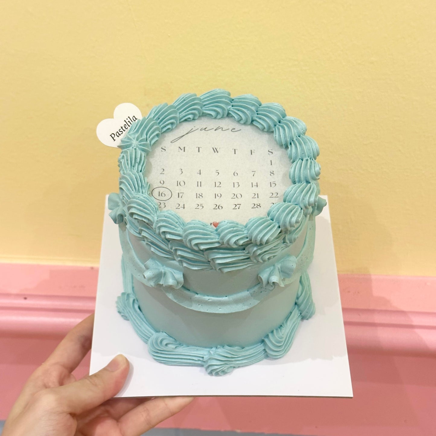 Blue burnaway cake