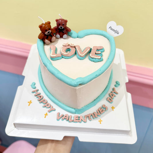 Heart shape bear cake