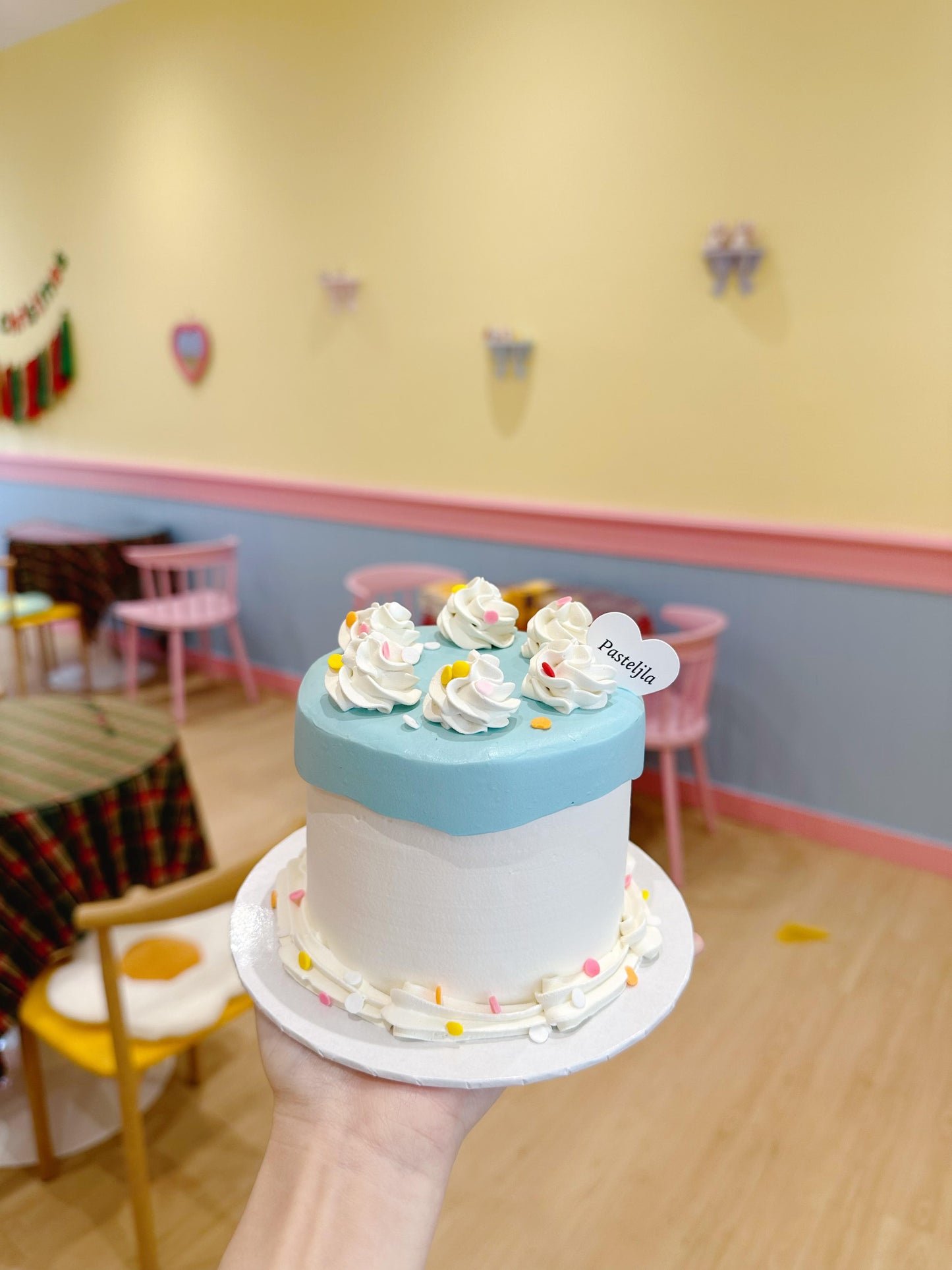 Blue and White Minimalist Cake