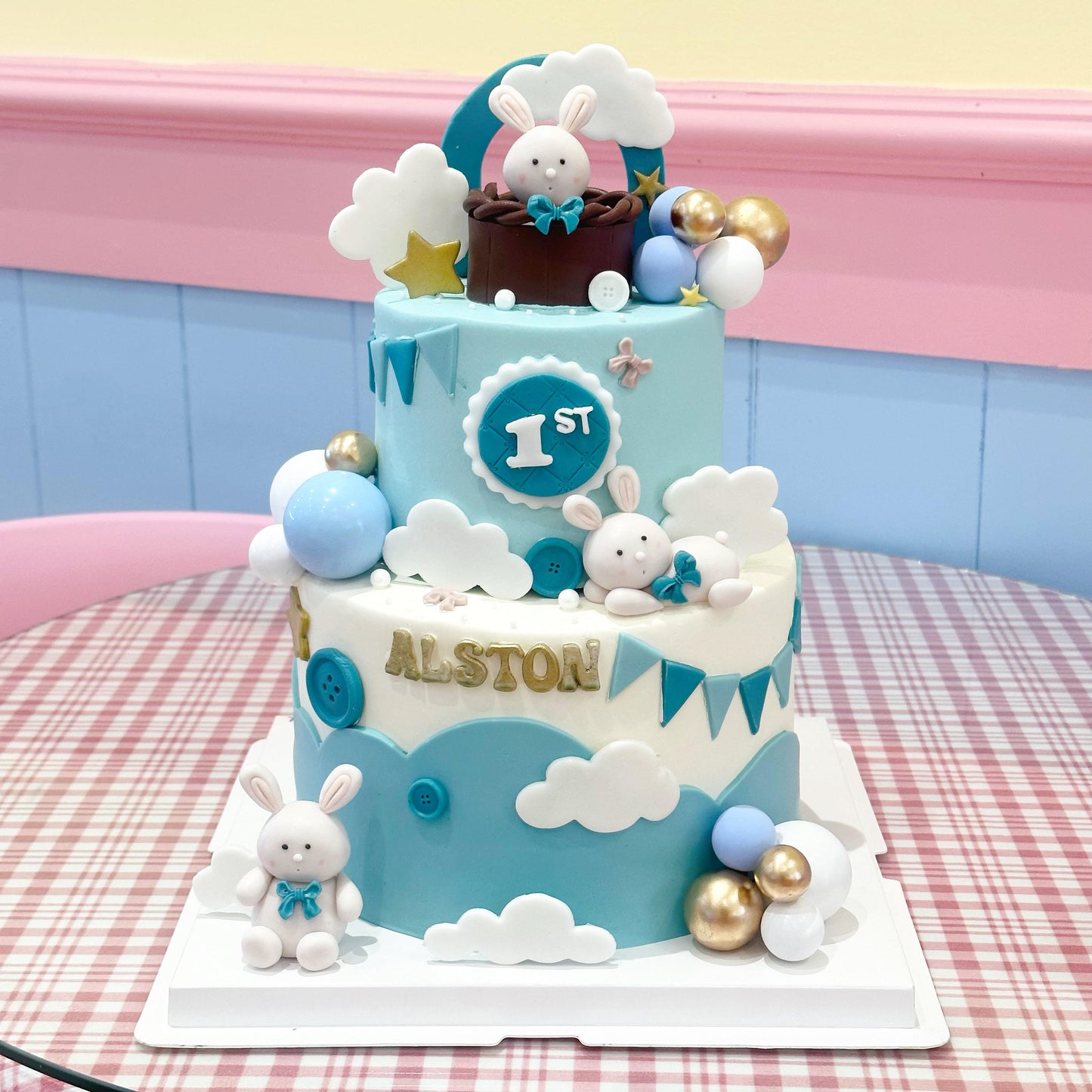 Two tier rabbit cake