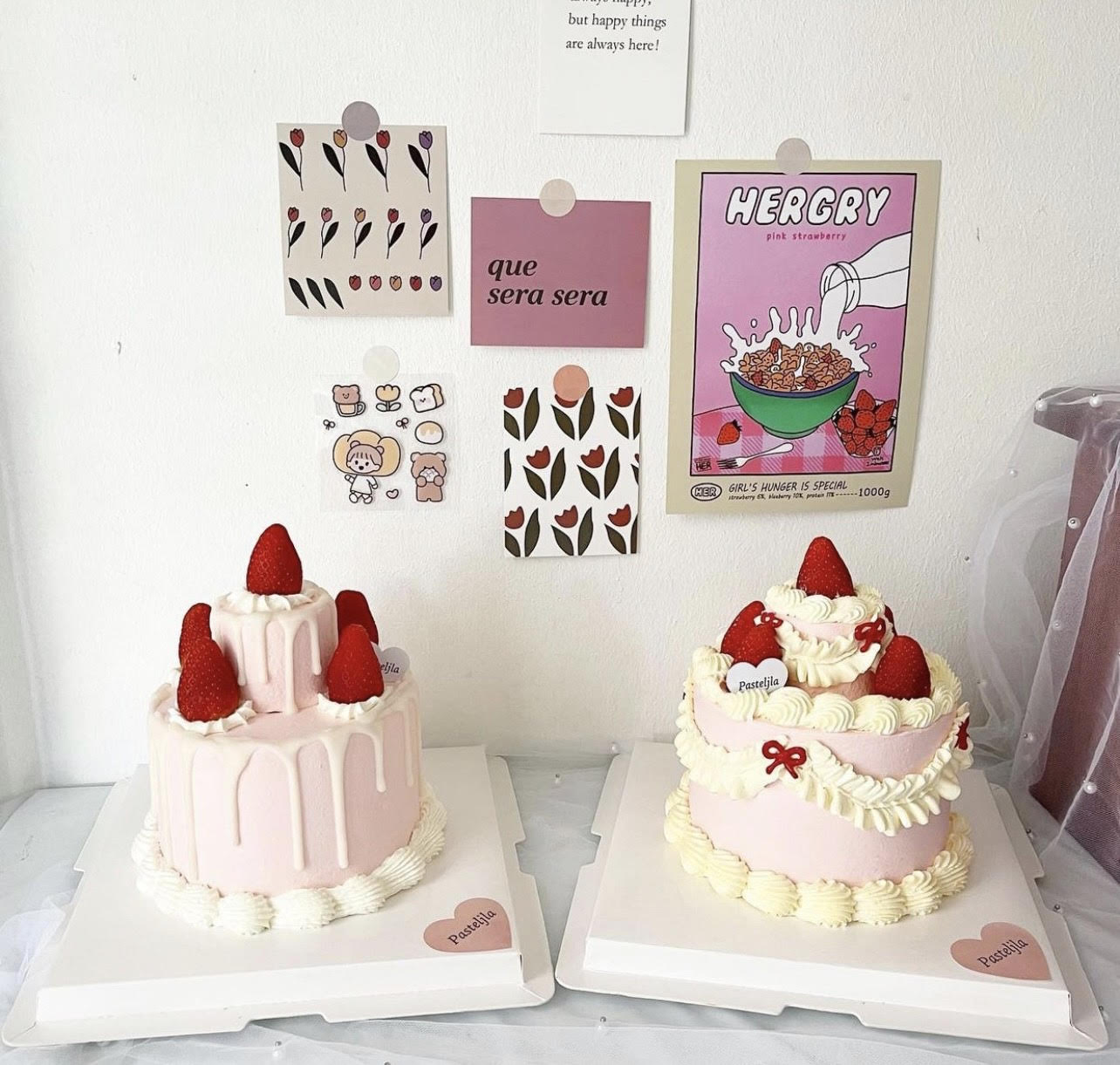 Mini Two Tier Strawberry Cake