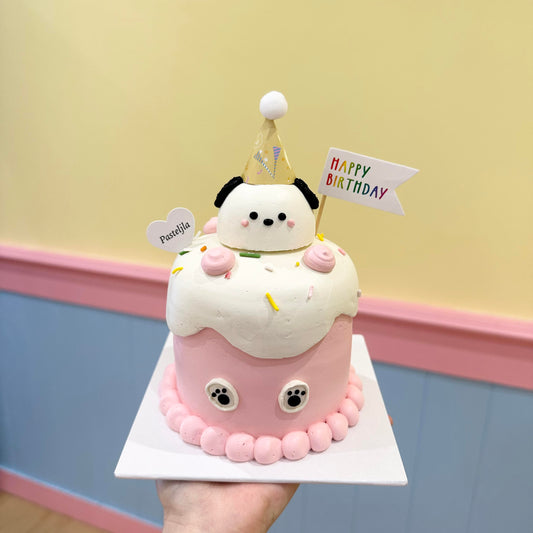 Pink and White 3D Animal Cake