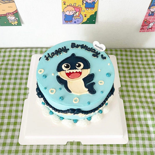 Hand Drawn Baby Shark Cake