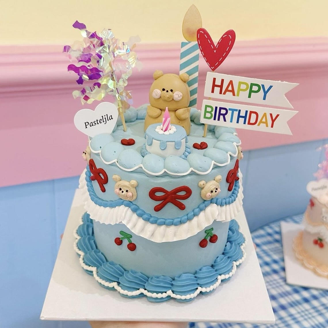 Blue Teddy Bear Cake