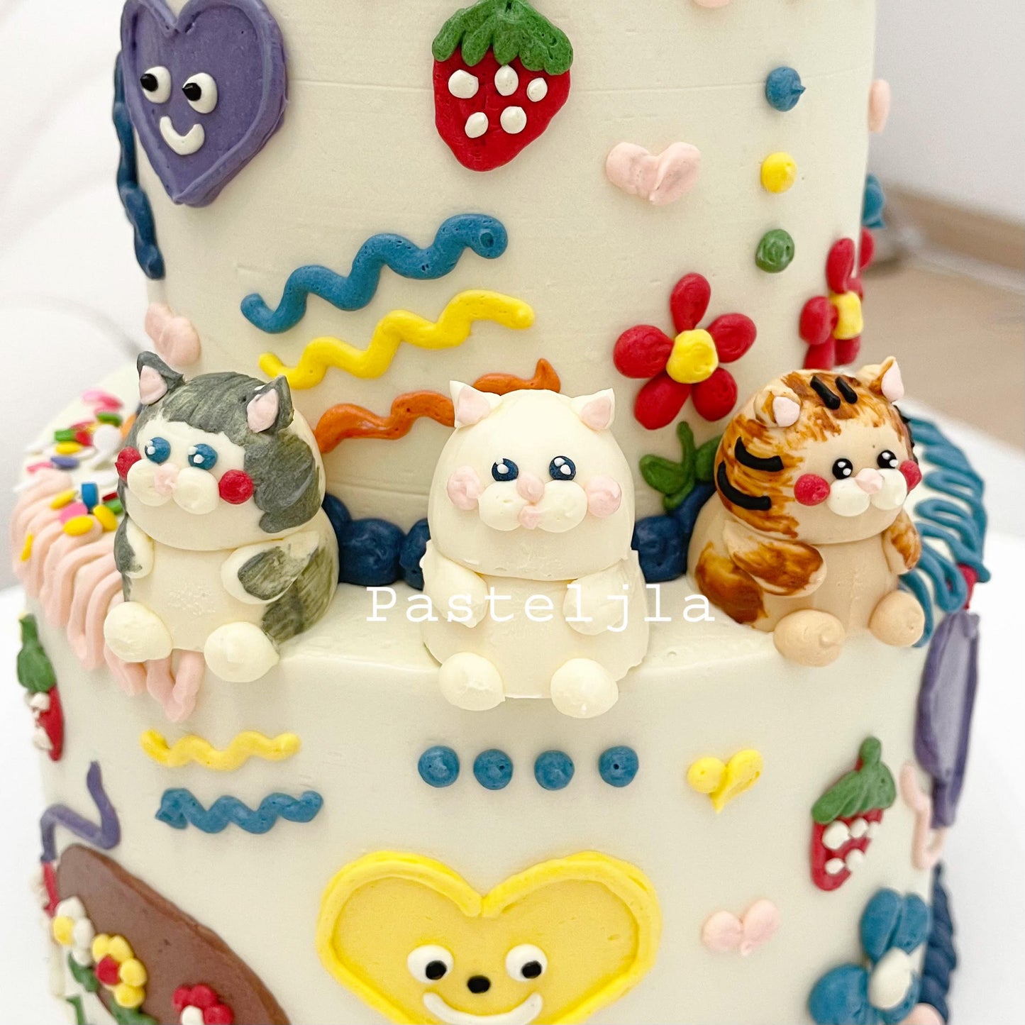 Two Tier Animal Party Cake