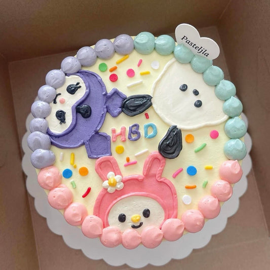 Sanrio 2D Drawing Cake