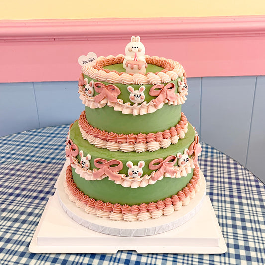 Two Tier Vintage Bunny Cake