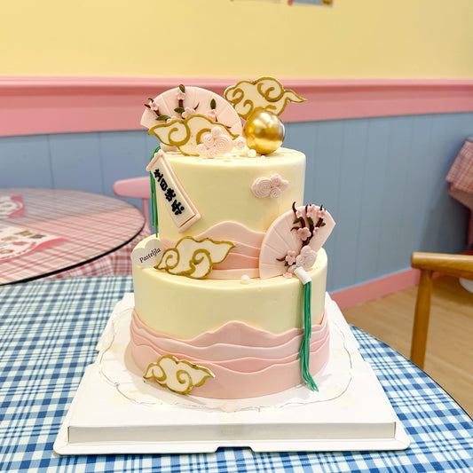 Pink Chinese Style Cake