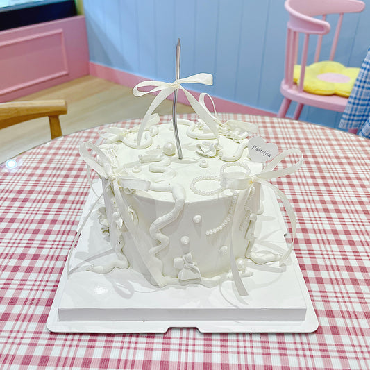 Pure White Coquette Cake