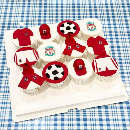 Liverpool theme cupcakes