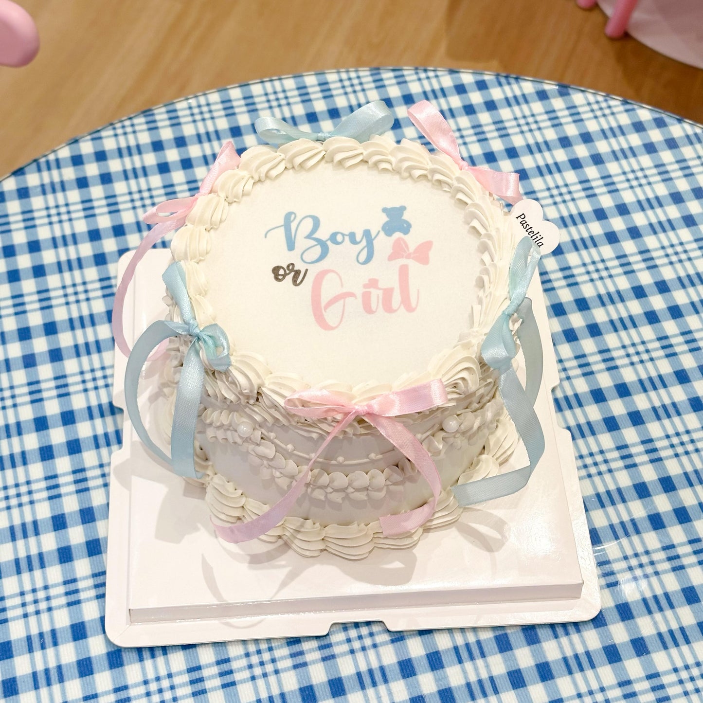 Pink and Blue Burnaway Cake