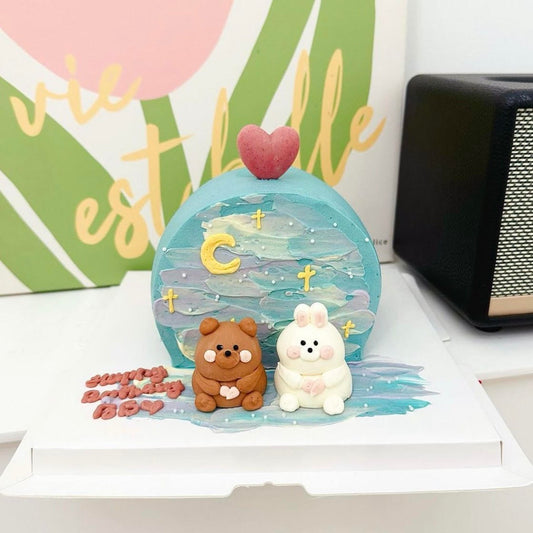 Couple Bear and Rabbit Cake