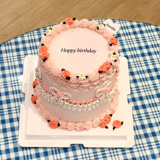 Sweet and pink burnaway cake