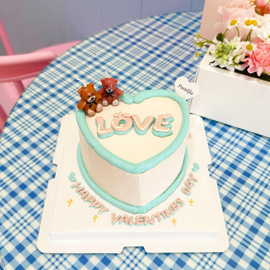 Heart Shape Couple Bear Cake