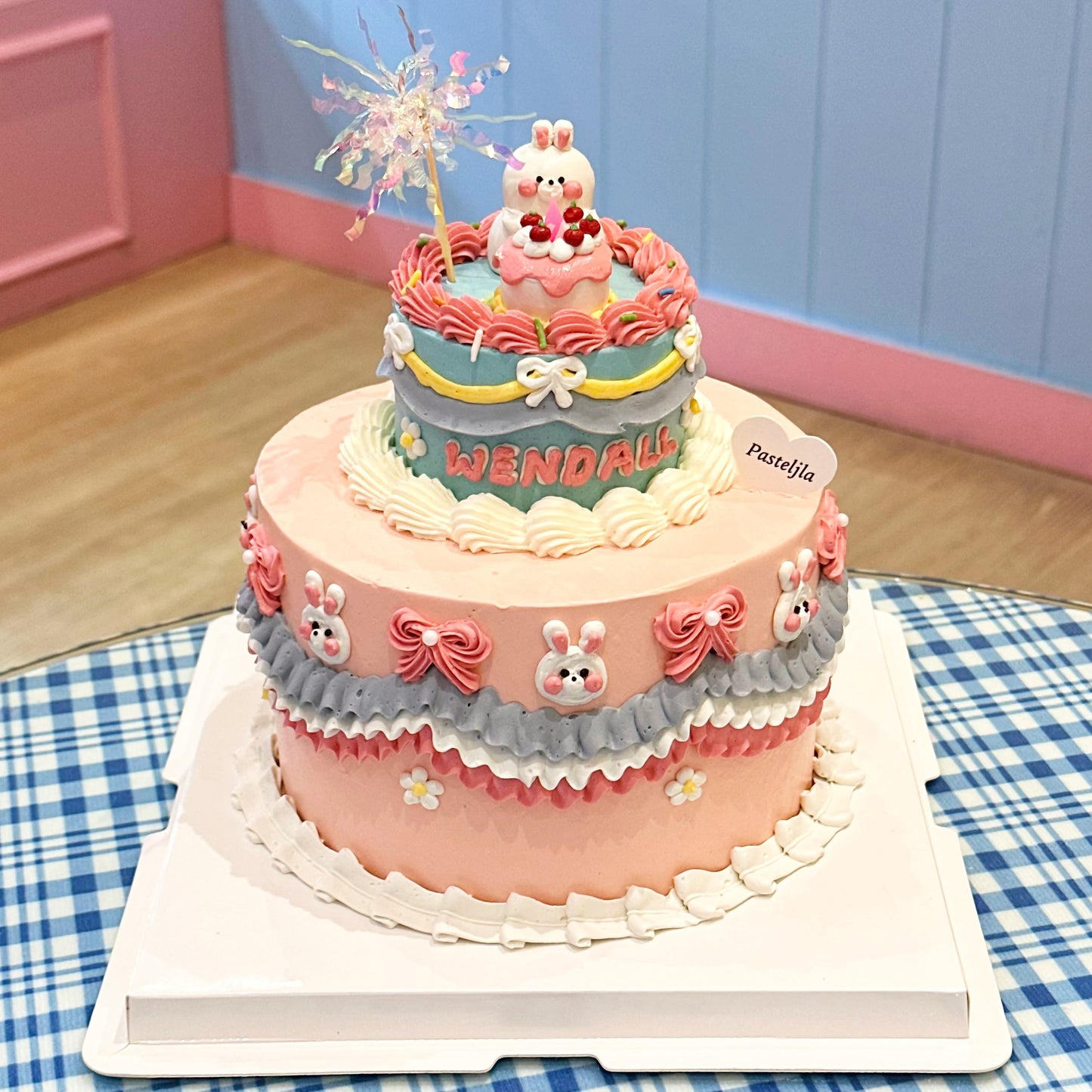 Two tier bunny cake