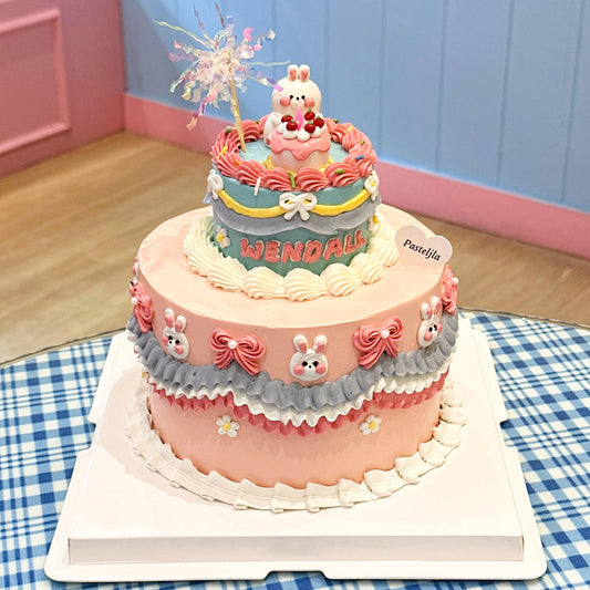 Two tier bunny cake