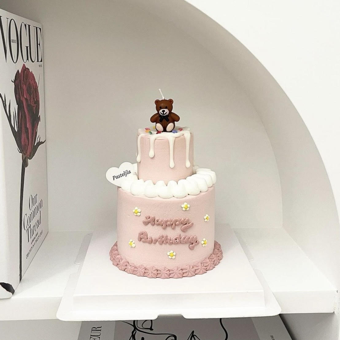 Mini Two Tier Bear Cake