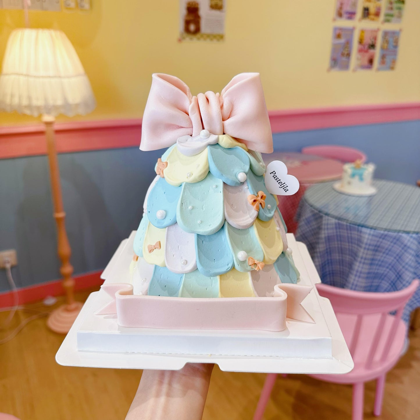 Pastel Christmas Tree Cake