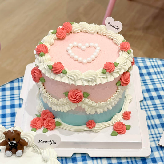 Sweet pink and blue cake