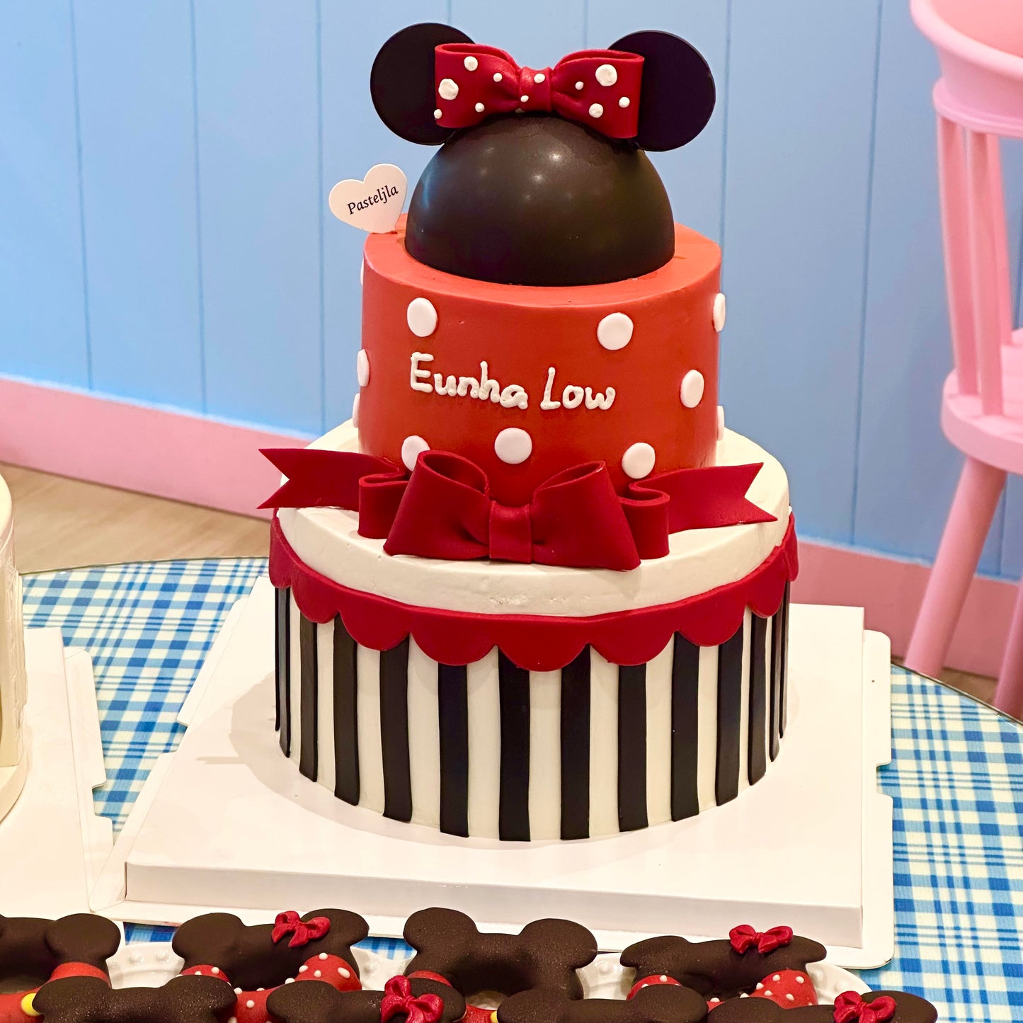 Minnie Mouse two tier cake