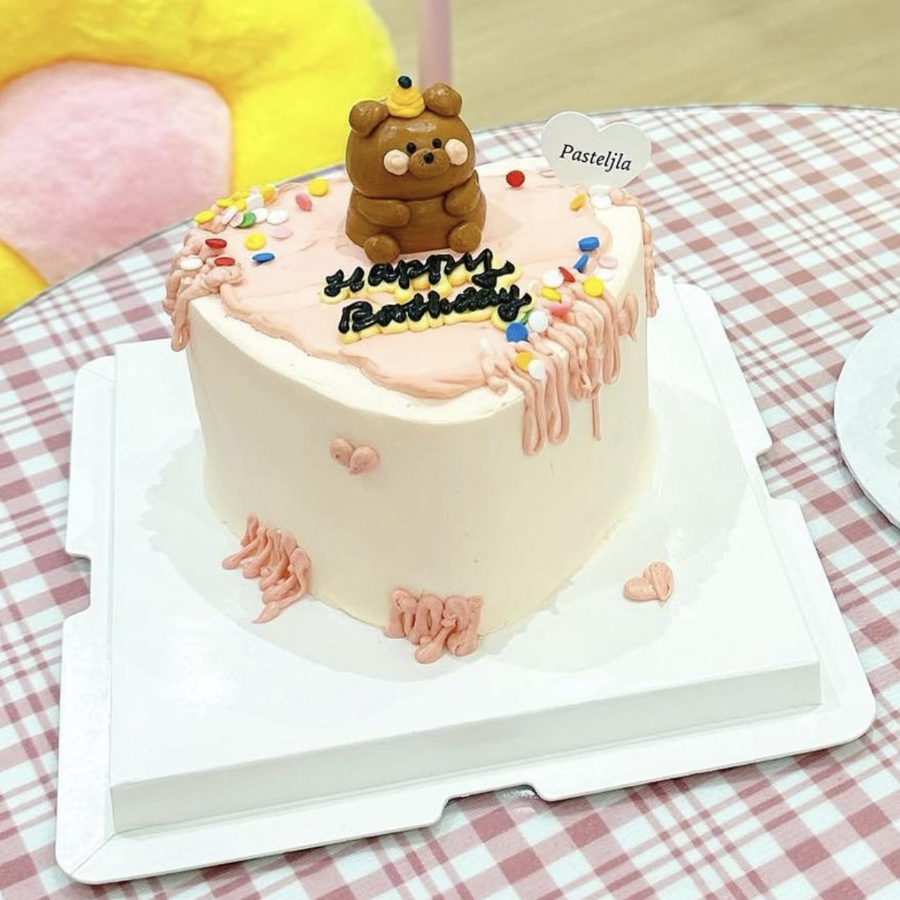 Heart Shape Bear Cake