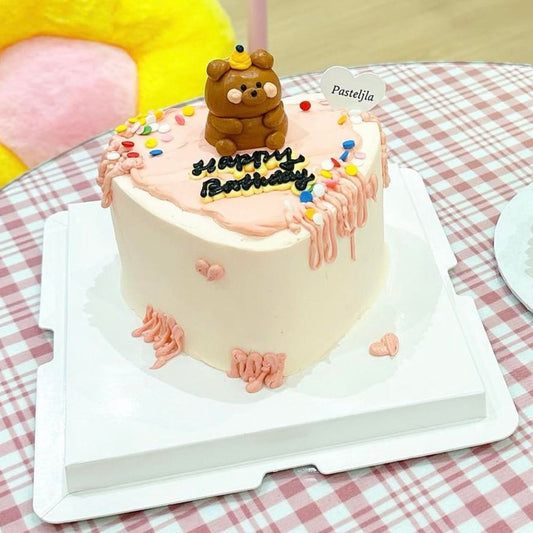 Heart Shape Bear Cake