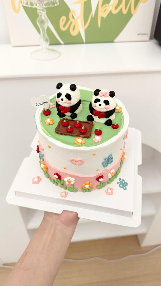 Couple Panda Cake