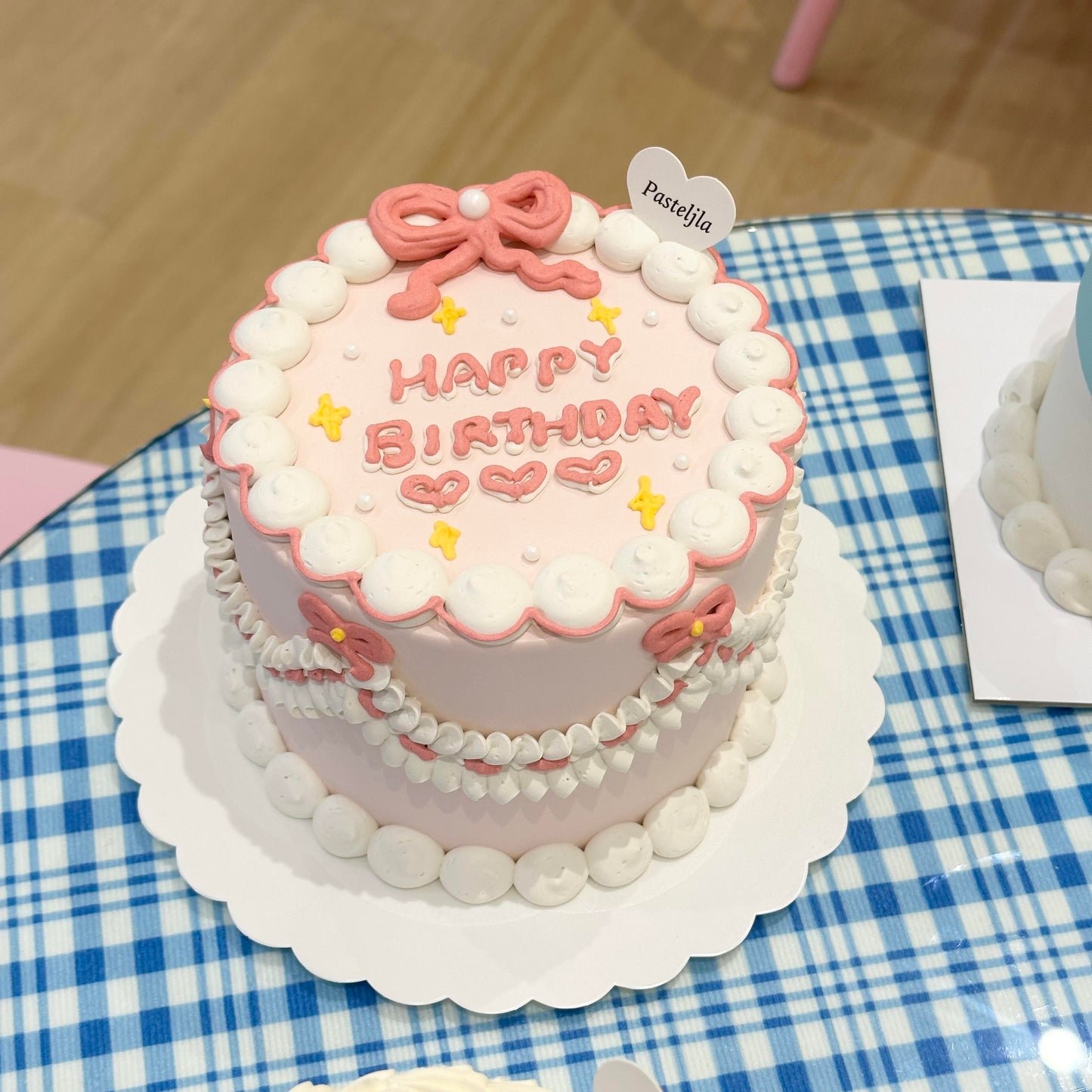 Sweet pink and white cake