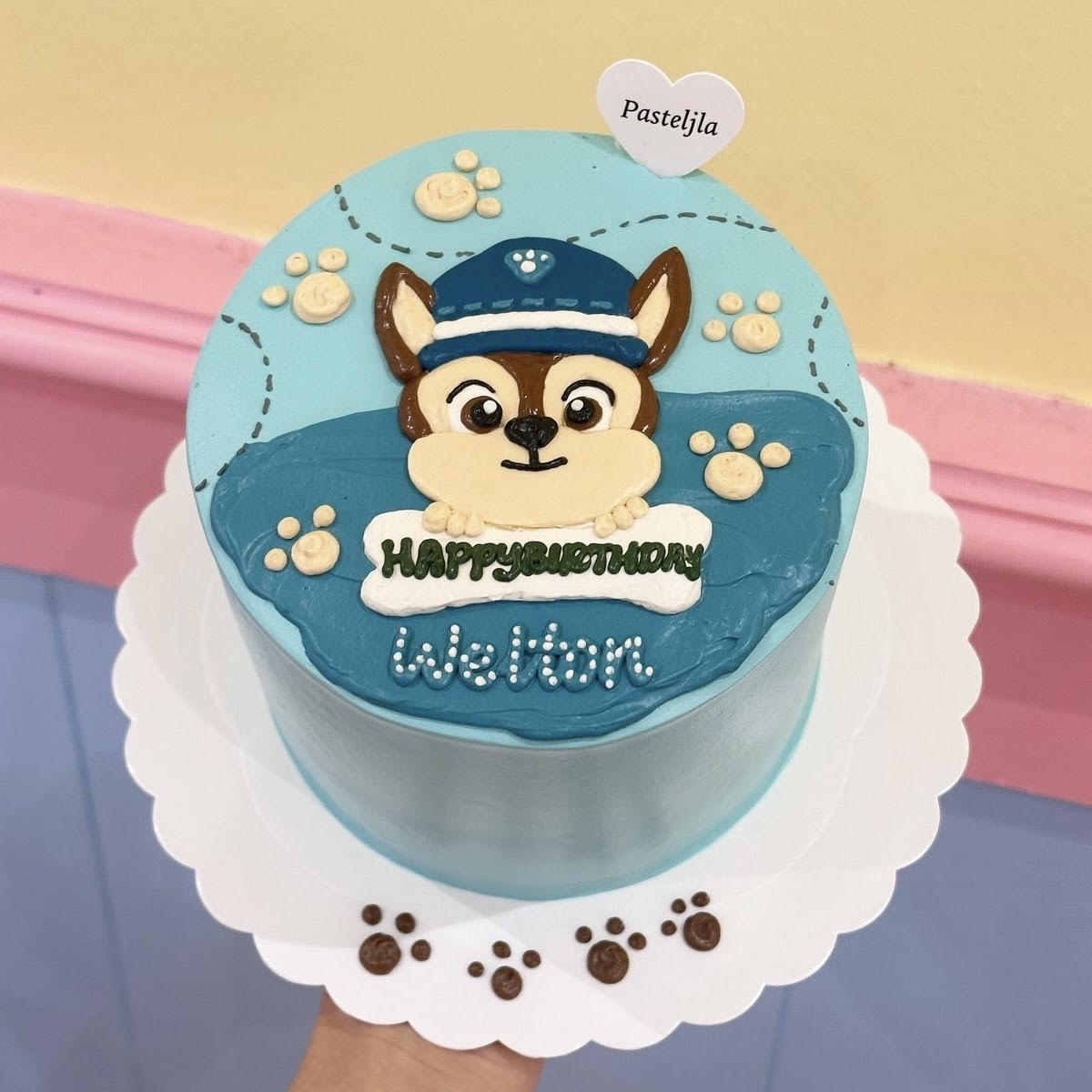 Paw patrol Chase drawing cake