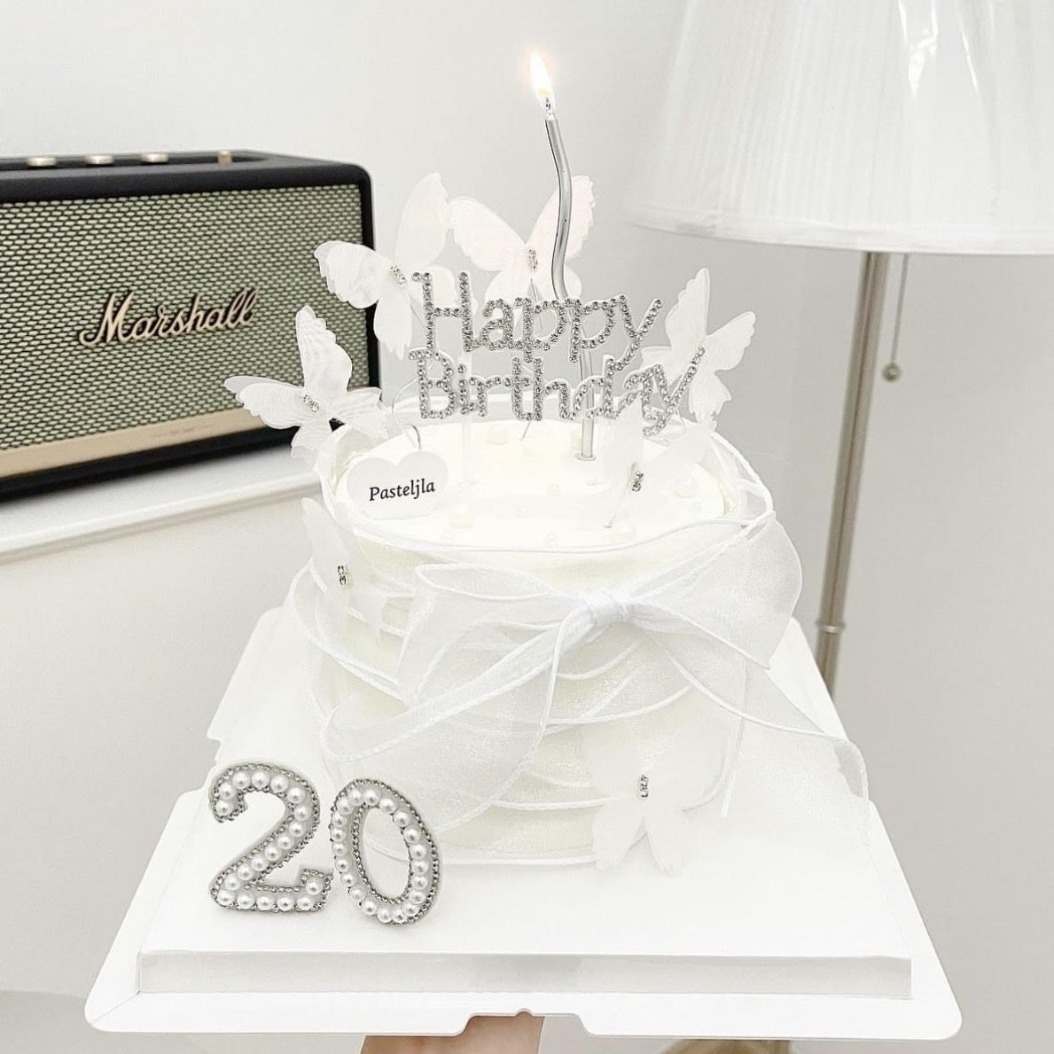 Elegant White Diamond Cake